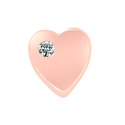 Or Rose Goujons de bande de montre de coeur d'alliage, clous métalliques pour accessoires de boucles de montre, or rose, 0.8x0.6 cm