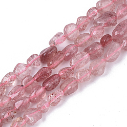 Strawberry Quartz Natural Red Strawberry Quartz Beads Strands, Nuggets, Tumbled Stone, 5~11x5~8x3~6mm, Hole: 0.8mm, about: 52~56pcs/Strand, 15.94 inch(40.5cm)