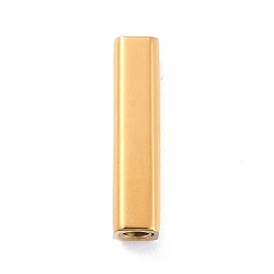 Golden Ion Plating(IP) 304 Stainless Steel Magnetic Clasps with Glue-in Ends, Cuboid, Golden, 24.8x6x6mm, Hole: 3mm