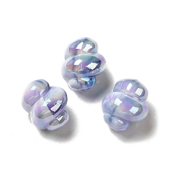 Lilac UV Plating Rainbow Iridescent Acrylic Beads, Spiral Shape, Lilac, 14x11.5~12mm, Hole: 1.6mm