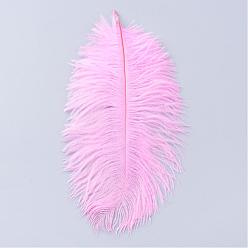 Pink Accesorios del traje de la pluma del avestruz, teñido, rosa, 15~20 cm