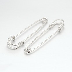 Platinum Iron Safety Pins, for Brooch Making, Kilt Needles, Platinum, 60x17x6mm
