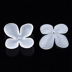Clear Transparent Acrylic Beads, Frosted, Flower, Clear, 27x26x6mm, Hole: 1.8mm, about 670pcs/500g
