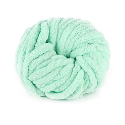 Aquamarine Polyester Wool Jumbo Chenille Yarn, Premium Soft Giant Bulky Chunky Arm Hand Finger Knitting Yarn, for Handmade Braided Knot Pillow Throw Blanket, Aquamarine, 20mm, about 27m/roll