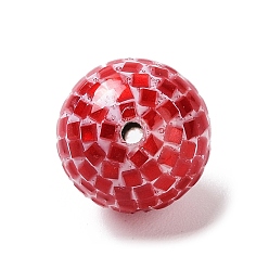 Красный Разноцветные бусины из ракушек, окрашенные, круглые, красные, 9.5~10x9.5~10 мм, отверстие : 1~1.2 мм