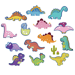 Dinosaur Ensemble d'autocollants de logo de film de transfert de chaleur pour animaux de compagnie, pour le bricolage t-shirt, , chapeaux, vestes, dinosaure, 196x235mm