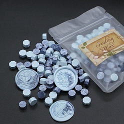 Light Blue Sealing Wax Particles, for Retro Seal Stamp, Octagon, Light Blue, 9mm, about 100pcs/bag