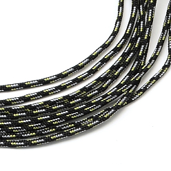 Noir Corde de corde de polyester et de spandex, 1 noyau interne, noir, 2mm, environ 109.36 yards (100m)/paquet