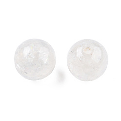 Clear Transparent Resin Beads, with Shell, Round, Clear, 12x11.5mm, Hole: 1.5~3mm
