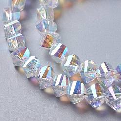 Clear AB Glass Imitation Austrian Crystal Beads, Faceted Twist, Clear AB, 10x7.5mm, Hole: 1.4mm