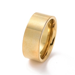 Oro 201 anillo liso de acero inoxidable para mujer, dorado, 7.5 mm, diámetro interior: 17 mm