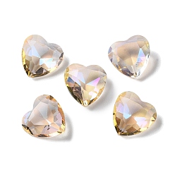 Mocasín Cabujones de diamantes de imitación de vidrio transparente, facetados, corazón, señaló hacia atrás, mocasín, 12x12x5.5 mm
