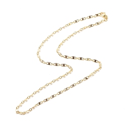 Real 18K Gold Plated Brass Oval Link Chains Necklace for Women, Cadmium Free & Lead Free, Real 18K Gold Plated, 17.44 inch(44.3cm)