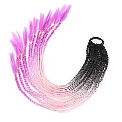 Magenta High Temperature Fiber Colored Braids Hair Piece Ponytail Dreadlocks Hair Ornaments, Hair Accessories Women Children Girl, Magenta, 600~650mm