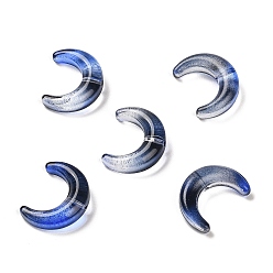 Marina Azul Cuentas de murano hechas a mano degradadas, luna, azul marino, 16.5x13x5.5 mm, agujero: 1 mm