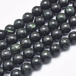 Black Jade Натура Мьянма черные нефритовые бусы пряди, круглые, 8 мм, отверстие : 1 мм, около 50 шт / нитка, 15.75 дюйм (40 см)