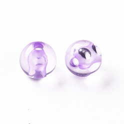 Lilac Transparent Acrylic Beads, Round, Lilac, 8x7mm, Hole: 2mm, about 1745pcs/500g