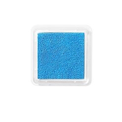 Озёрно--синий Пластиковые штампы с чернилами для пальцев, для ребенка поделки из бумаги художественное ремесло, скрапбукинга, квадратный, Плут синий, 30x30 мм