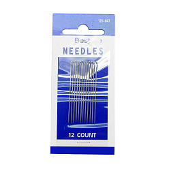 Stainless Steel Color Stainless Steel Pins Packing Needles, Stainless Steel Color, 47x1mm, Hole: 2x0.5mm, about 12pcs/bag