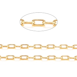 Oro Cadenas de cable de latón, cadenas de corte de diamante, sin soldar, facetados, con carrete, sin cadmio y níque y plomo, dorado, 2.5x1x0.5 mm, aproximadamente 301.83 pies (92 m) / rollo