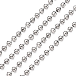 Stainless Steel Color Electroplate 304 Stainless Steel Ball Chains, Stainless Steel Color, 3.2mm, Fit for 3.2mm inner diameter Ball Chain Connector
