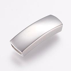Stainless Steel Color 304 Stainless Steel Magnetic Clasps, Smooth Surface, Rectangle, Stainless Steel Color, 41x14x9mm, Hole: 5x11mm