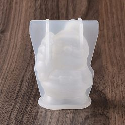 White DIY 3D Christmas Santa Claus Display Decoration Silicone Molds, Resin Casting Molds, for UV Resin & Epoxy Resin Craft Making, White, 49x48x61mm, Inner Diameter: 25x27mm