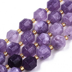 Medium Purple Natural Dolomite Beads Strands, Faceted, Dyed, Round, Medium Purple, 10.5x9.5mm, Hole: 1.2mm, about 31pcs/strand, 15.04 inch~15.35 inch(38.2cm~39cm)