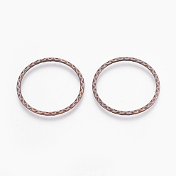 Red Copper Tibetan Style Alloy Linking Rings, Ring, Red Copper, Cadmium Free & Lead Free, 30x2mm, Inner Diameter: 26mm