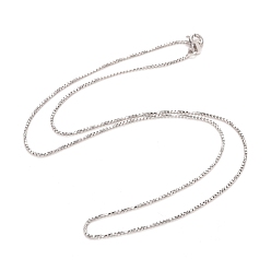 Платина 925 ожерелье-цепочка из стерлингового серебра для женщин, платина, 18 дюйм (45.7 см), 1 мм