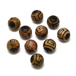 Tibetan Agate Tibetan Style dZi Beads, Natural Agate Beads, Round, 14mm, Hole: 1.4mm