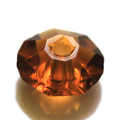 Темно-Золотистый Имитация Австрийские кристаллические шарики, класс AAA, граненые, плоско-круглые, темные золотарник, 8x4 мм, отверстие : 0.9~1 мм