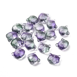 Verdemar Perlas de vidrio, para la fabricación de la joyería, gato, verde mar, 12.5x14x6.5 mm, agujero: 1 mm