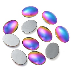 Purple Electroplate Non-Magnetic Synthetic Hematite Cabochons, Oval, Purple, 39x29.5x7mm