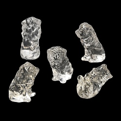 Cristal de Quartz Décorations d'affichage de sculpture en cristal de quartz synthétique, pour bureau à domicile, lion, 33.5~35x19~20.5x21~23mm