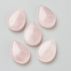 Cuarzo Rosa Natural aumentó colgante cuarzo, lágrima, 24.5x17x6 mm, agujero: 0.5 mm