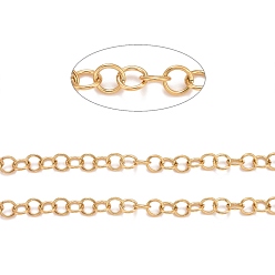 Oro 304 cadenas rolo de acero inoxidable, cadenas de eructo, sin soldar, con carrete, dorado, 8x1 mm, aproximadamente 32.8 pies (10 m) / rollo