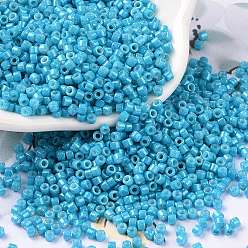 Dark Cyan Cylinder Seed Beads, Opaque Colours Luster, Uniform Size, Dark Cyan, 2x1.5mm, Hole: 0.8mm, about 40000pcs/bag, about 450g/bag