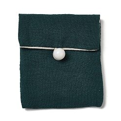 Gris Pizarra Oscura Bolsas de botones de embalaje de arpillera, para embalaje de joyas, Rectángulo, gris pizarra oscuro, 9.3x8.5x0.8~1.45 cm