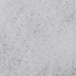 (RR131F) Cristal mate Cuentas de rocailles redondas miyuki, granos de la semilla japonés, 15/0, (rr 131 f) cristal mate, 1.5 mm, Agujero: 0.7 mm, sobre 27777 unidades / 50 g
