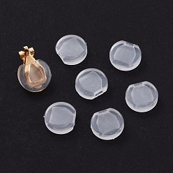 Clear Comfort Silicone Earring Pads, for French Clip Earrings, Anti-Pain, Clip on Earring Cushion, Clear, 8.5x9x3mm, Hole: 3mm