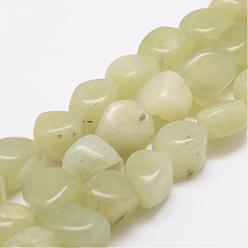 Xiuyan Jade Xiuyan naturales hebras de perlas de jade, piedra caída, pepitas, 18~25x16~18x12~16 mm, agujero: 2 mm, sobre 22~25 unidades / cadena, 15.75 pulgada
