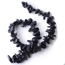 Natural Gemstone Natural Tektite Bead Strands, Chip, 15~19x6~13x5~11mm, Hole: 1mm, about 66pcs/strand, 15.3 inch