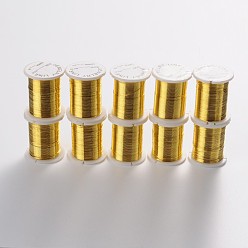 Золотистый Круглая медная проволока для ювелирных изделий, без никеля , золотые, 0.3 мм, около 32.8 футов (10 м) / рулон, 10 рулонах / партии