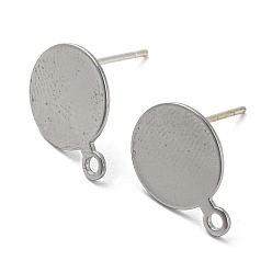 Platinum Brass Stud Earring Findings, with 925 Silver Pin, Long-Lasting Plated, Cadmium Free & Lead Free, Platinum, 13.5x10mm, Hole: 1.4mm, Pin: 0.6mm