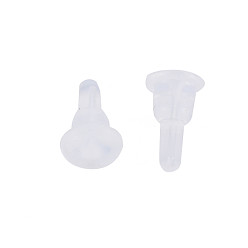 Прозрачный Силиконовые ушные гайки с полным покрытием, спинки для серьги, для изготовления стержневой серьги, прозрачные, 10x6x6 мм, отверстие : 0.7 мм