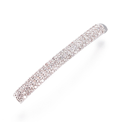 Platine Micro en laiton pavent des perles cubes de zircone, Tube, clair, platine, 38x4x3mm, Trou: 1.5mm