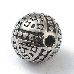 Stainless Steel Color 304 Stainless Steel Beads, Round, Stainless Steel Color, 9.5x9mm, Hole: 1.5mm