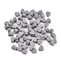 Gray Sealing Wax Particles, for Retro Seal Stamp, Heart, Gray, 7.3x8.6x5mm, about 110~120pcs/bag