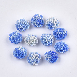 Bleu Royal Perles de corail synthétiques, teint, fleur de lotus, bleu royal, 10x11x6.5mm, Trou: 1.2mm